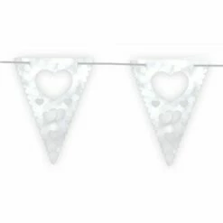 Vlaggenlijn Trouwen Deluxe Wit 4mtr