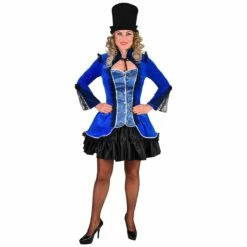Damesjas Burlesque Blauw -FeestFabriek Verkoop 219135 blauw