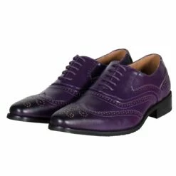 Herenschoenen Brogue Paars