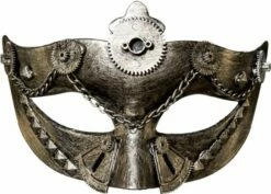 Steampunk Masker Zilver