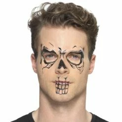 Face Tattoo Skull 10 Face Tattoo Skull -FeestFabriek Verkoop 46774 gr4