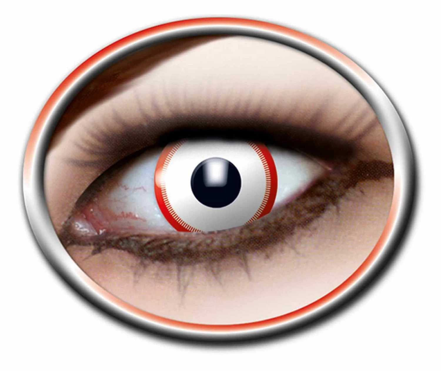 Kleurlenzen Saw Rood/Wit (3 Maanden) 1 Kleurlenzen Saw Rood/Wit (3 Maanden)