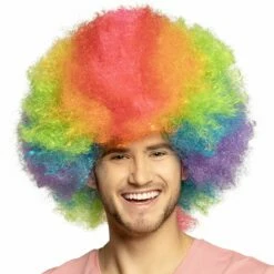 Pruik Afro Rainbow