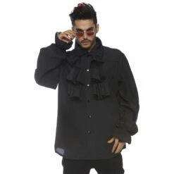 Blouse Met Ruches Zwart