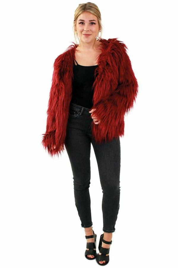 Bontjas Bordeauxrood 1 Bontjas Bordeauxrood