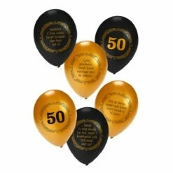 Heliumballon Sarah Metallic Zwart/Goud