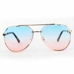 Luxe Zonnebril Blauw/Roze