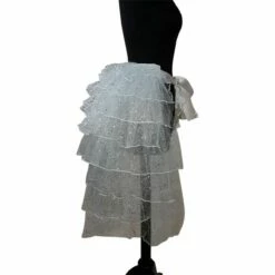 Burlesque Rokje Met Glitters Zilver