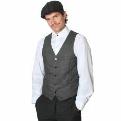 Luxe Gilet Wol-Katoen Grijs