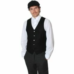 Luxe Gilet Wol-Katoen Zwart