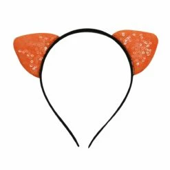 Haarband Pailletten Oortjes Oranje