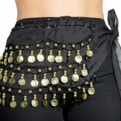 Heupsjaal Met Munten Zwart