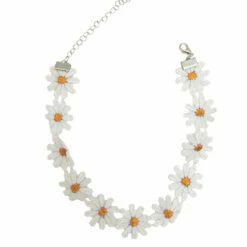 Ketting Bloemetjes Oker Geel