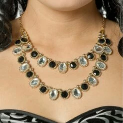 Ketting Met Steentjes Zilver-zwart