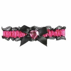 Kousenband -FeestFabriek Verkoop kousenband roze met roze hartje