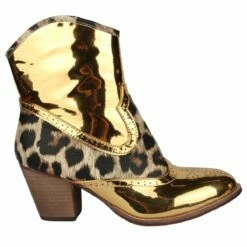 Laarsjes Gold Panter -FeestFabriek Verkoop laarzen panter goud gr4