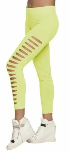 Gaten Legging Neon Groen