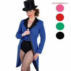 Slipjas Dames Texturé Blauw -FeestFabriek Verkoop mab203120 slipjas blauw 2