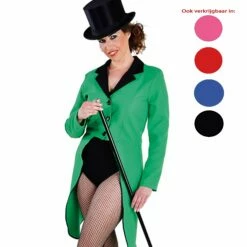 Slipjas Dames Texturé Groen -FeestFabriek Verkoop mab208121 slipjas dames groen 2