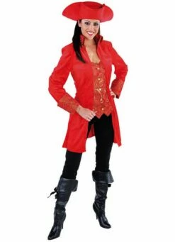 Markiezin Jas Dames Fluweel Rood