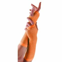 Nethandschoenen Lang Vingerloos Fluor Oranje