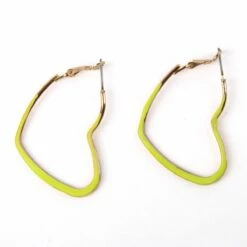 Neon Oorbellen Hart Geel