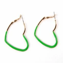 Neon Oorbellen Hart Groen