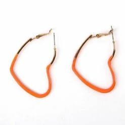 Neon Oorbellen Hart Oranje