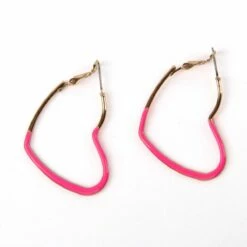 Neon Oorbellen Hart Roze