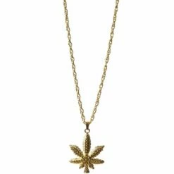 Ketting Wietblad Goud