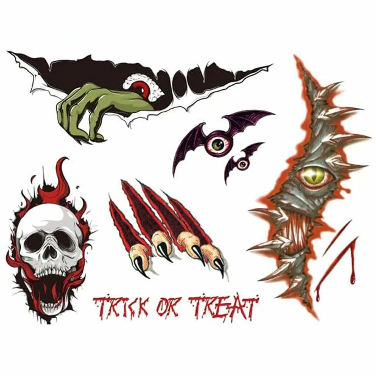 Halloween Tattoo's Klauwen & Ogen 1 Halloween Tattoo's Klauwen & Ogen