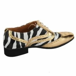 Herenschoen Zebra Goud -FeestFabriek Verkoop pwh schoen zebra 2gr