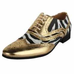 Herenschoen Zebra Goud -FeestFabriek Verkoop pwh schoen zebra 3gr