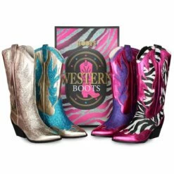 Luxe Cowboy Laarzen Roze/Paars Glitter -FeestFabriek Verkoop pwhlaars groep gr 3