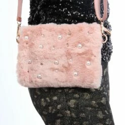 Bonttasje Met Parels Roze