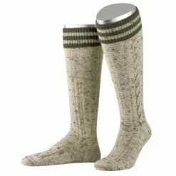 Luxe Tiroler Sokken Heren Merino Wol Groene Rand