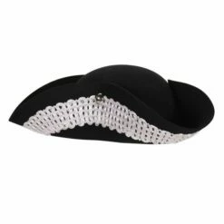 Piratenhoed Breed Galon Zwart/Zilver -FeestFabriek Verkoop th842 002 3