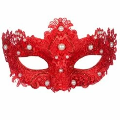 Oogmasker Rood Parels