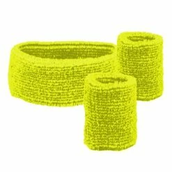 Zweetbandjes Set Neon-Geel